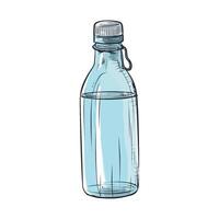 A drawing of a bottle with water in it vector