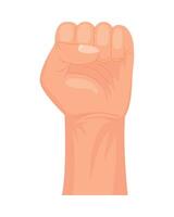 A fist with a fist in it on a white background vector