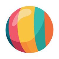 A colorful ball with a stripe pattern on it vector