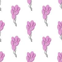Flat style balloons isolated on white background. Seamless pattern. Back to School. vector