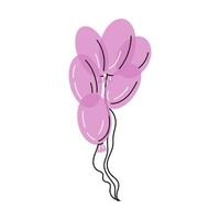 Flat style balloons isolated on white background. Template for postcard, banner, poster, web design. vector