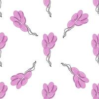 Flat style balloons isolated on white background. Seamless pattern. Back to School. vector