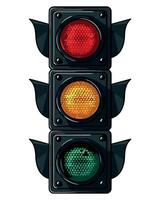 Traffic light with wings illustration vector
