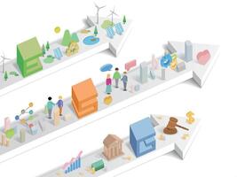 Text ESG with arrow and some elements of environmental social governance illustration graphic EPS 10 vector