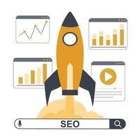 SEO concept Flat design illustration concepts for SEO and web development. Concepts for web and mobile applications vector