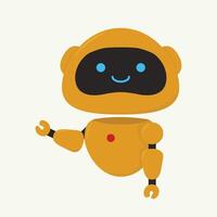 Chatbot robot icon Cute little robot. illustration in flat style. Isolated on white background. vector