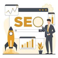 SEO concept Search engine optimization concept. Search engine optimization illustration. Search engine optimization, seo optimization, seo optimization, seo optimization. vector
