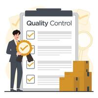 Quality control concept product Iso 9001 certification illustration 1 vector