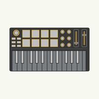Midi controller keyboard icon Electronic piano keyboard. Flat design. illustration. vector