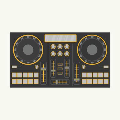 DJ Turntable icon Illustration of a dj mixer. illustration in flat style.