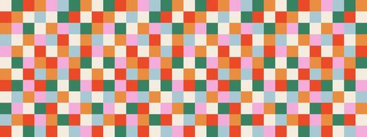 Abstract square geometric seamless pattern. Mosaic grid style background. Colorful illustration for paper, textile, wallpaper, cloth. vector