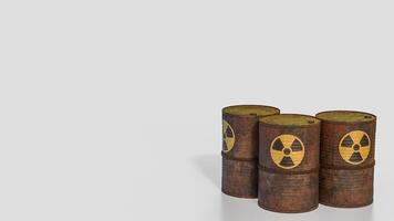 The Radioactive symbol on rusty tank for sci or nuclear concept 3d rendering. photo