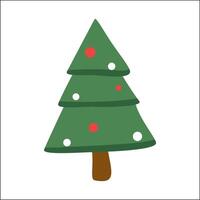 Christmas tree decorative illustration iconflat element on white background vector