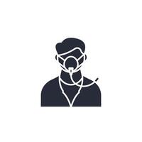 oxygen mask icon illustration. oxygen mask symbol isolated on white background vector