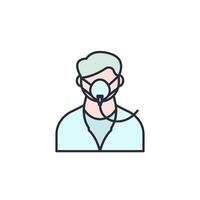 oxygen mask icon illustration. oxygen mask symbol isolated on white background vector