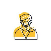 oxygen mask icon illustration. oxygen mask symbol isolated on white background vector