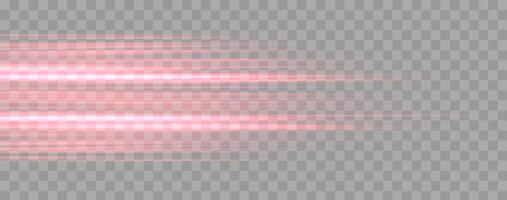 Speed rays, velocity light neon flow, zoom in motion effect, red glow speed lines, colorful light trails, stripes. vector