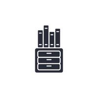 File cabinet icon illustration. File cabinet symbol isolated on white background vector