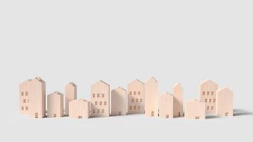 The wood building on white background for property concept 3d rendering. photo
