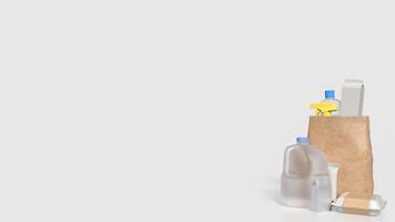 The product in paper bag for food and drink concept 3d rendering. photo