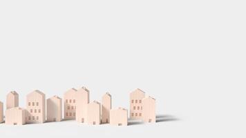 The wood building on white background for property concept 3d rendering. photo