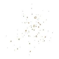 Dots, circles, dust particles, flower pollen, blades of grass. Line art is a simple hand-drawn illustration in beige, ochre, brown ink. Isolated EPS set of elements. vector