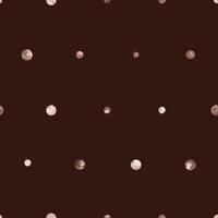 Autumn small apples, circles, dots. Hand drawn watercolor illustration. Seamless pattern on a brown background. vector
