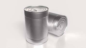 The Can metal for food or health concept 3d rendering. photo