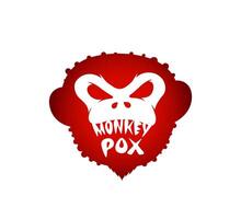 Monkeypox virus infection warning sign. Monkey pox disease outbreak epidemic from primates to humans symbol. Mpox danger and public health epidemic risk medical eps icon. MPV MPVX dangerous pandemic vector