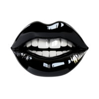 Black Lips with White Teeth AI-Generative png