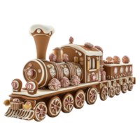 Gingerbread Cookie Train AI-Generative png
