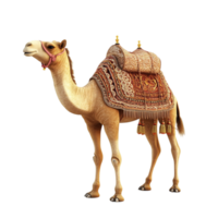 Camel with Saddle on Its Back AI-Generative png