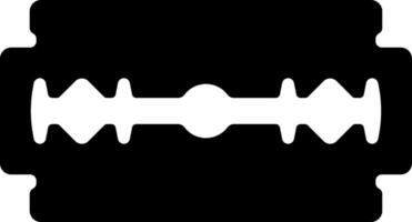 black silhouette of razor blade without background vector
