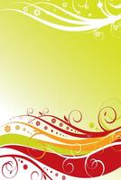Abstract Nature Floral colored Potrait template with green gradient background on vertical orientation layer vector