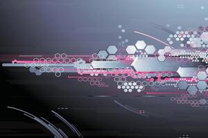 Abstract Tech Hexagon Background Minimalist Geometric Hexagon Pattern vector