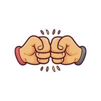 Hands clenched power strength icon logo design Illustration, write background vector