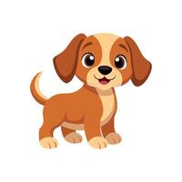 Playful puppies with floppy ears, in cartoon style. white background vector