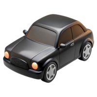 3d cartoon black car isolated on background. Realistic retro automobile with tuned windows png