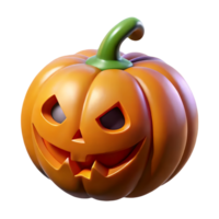 3d dibujos animados Víspera de Todos los Santos calabaza aislado en antecedentes. de miedo Jack-o-lantern el plastico icono png