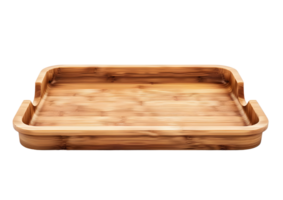 Square Bamboo Serving Tray. Isolated on transparent background png