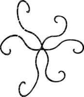 Abstract intertwining black lines design. vector