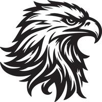 Hawk eagle head silhouette design on white background vector