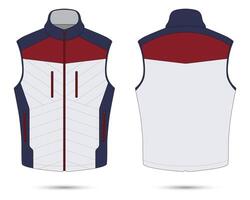 Biker vest mockup front and back view vector
