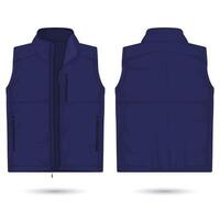 Modern vest mockup front and back view vector