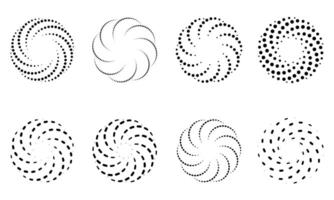 Collection of abstract symbols of dots circle shapes vector