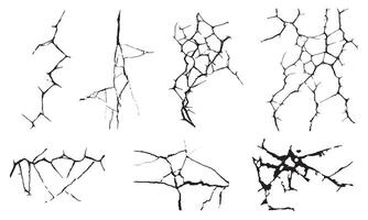 Collection of different abstract cracked walls vector