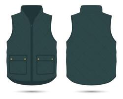 Modern women's vest mockup front and back view vector