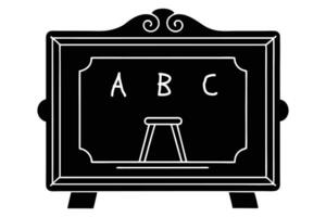 Chalkboard with ABC Silhouette, Illustration, Classroom Design vector