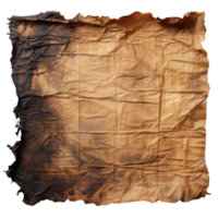 Burned and crumpled paper texture for background design png
