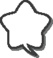 Pixel speech bubble for game design and chart. Retro chat box for dialog comment and messages. Conversation balloon star shape. 8 bit cartoon element png